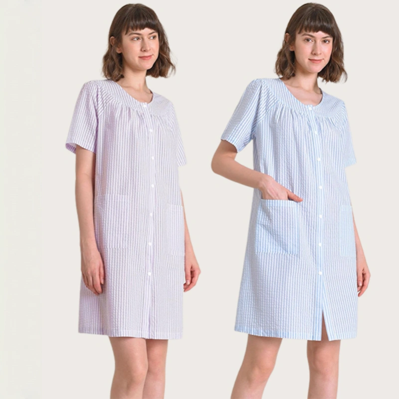 women's snap front duster robes