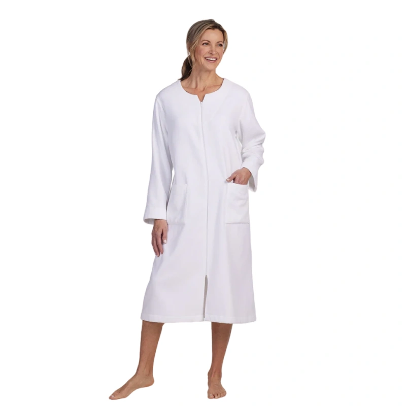 women's snap front robes for elderly