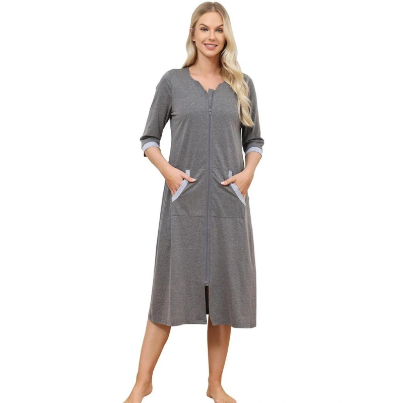 women's summer zip up robes