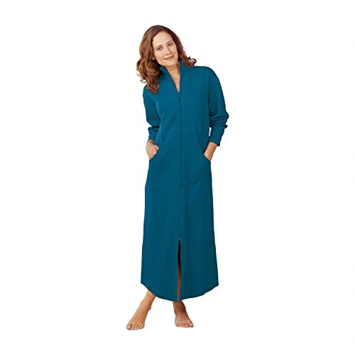 women's zip front sweatshirt robe