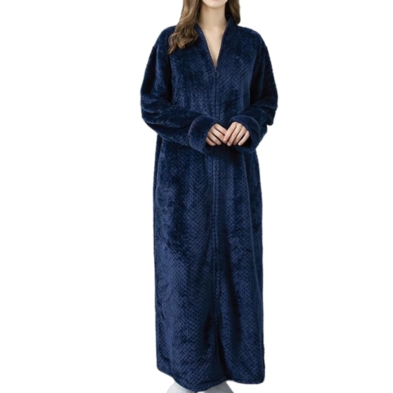 women's zipper front robes full length
