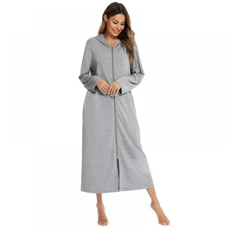 zip front lounge robes for women