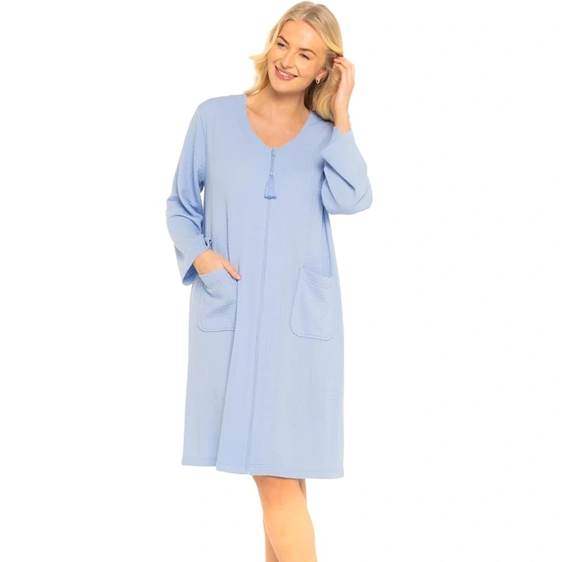 zip women's jersey knit robe