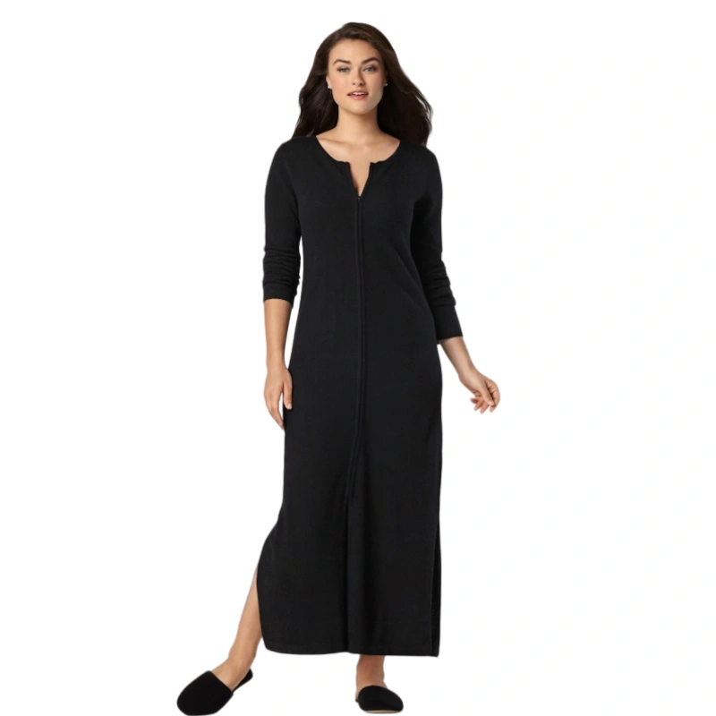 zipper cashmere robes for women