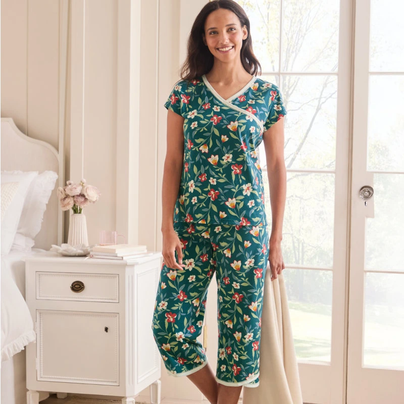 asian wrap organic cotton pajamas