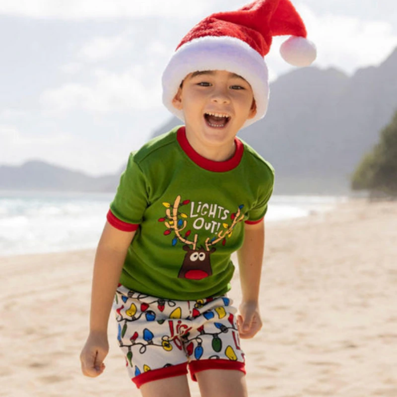 boys christmas pajama shorts