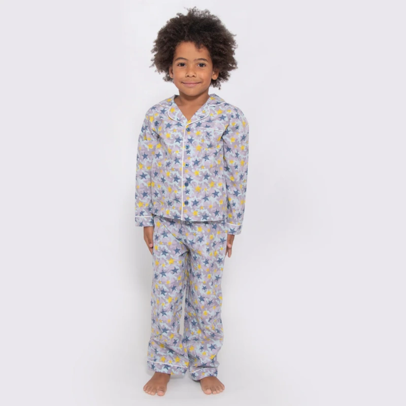 boys cotton button down pajamas