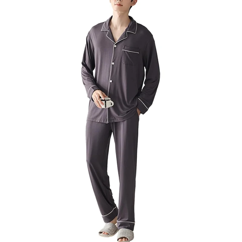 button up cooling men's pajamas