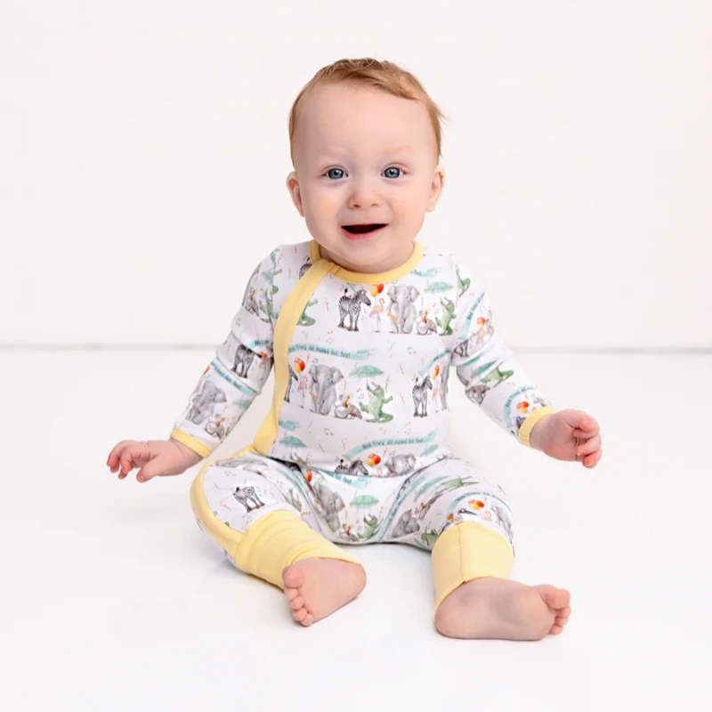 button up cotton pajamas for babies