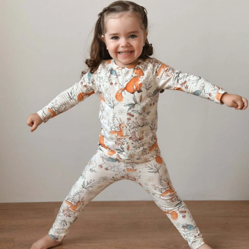 cotton girl long sleeve pajamas
