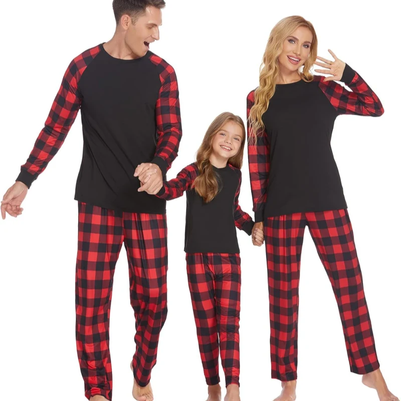 family red plaid pajama pants