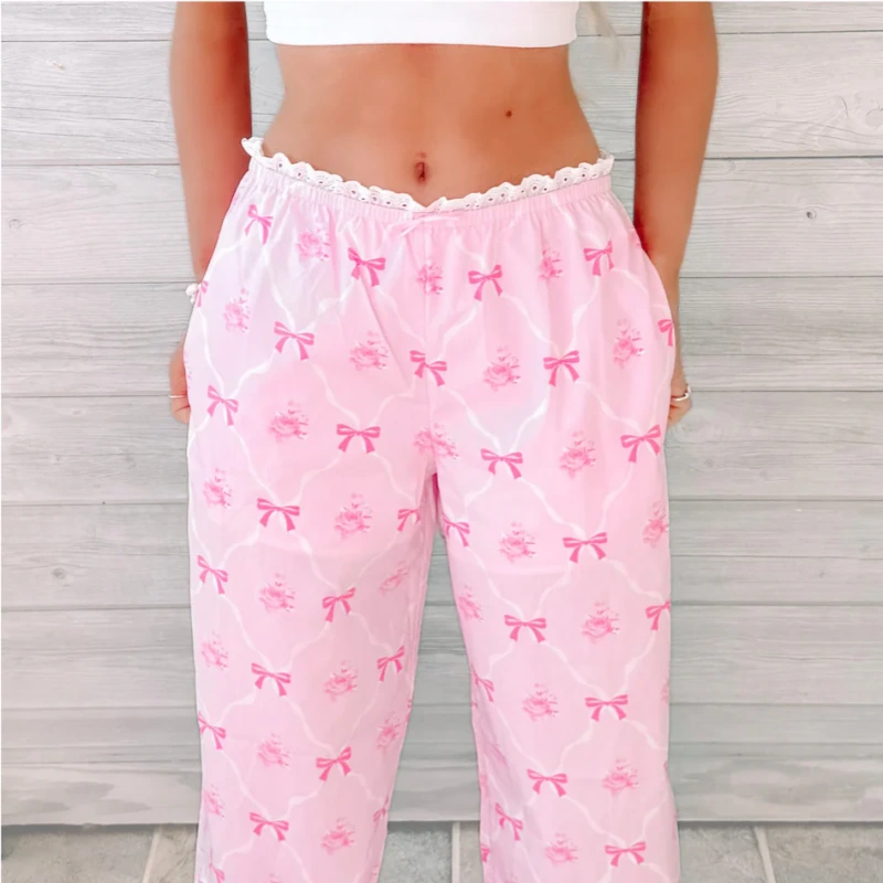 girls bow pajama pants