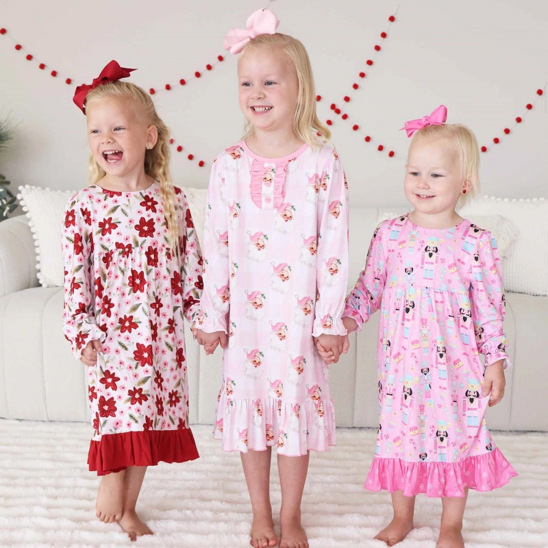 girls christmas pajamas nightgown