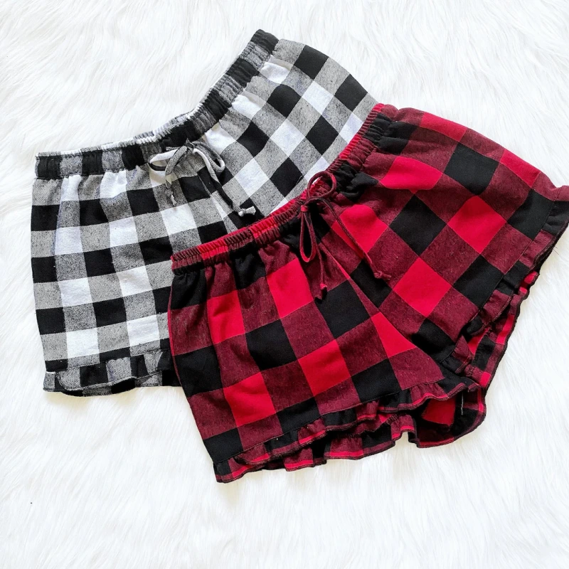 girls flannel pajama shorts
