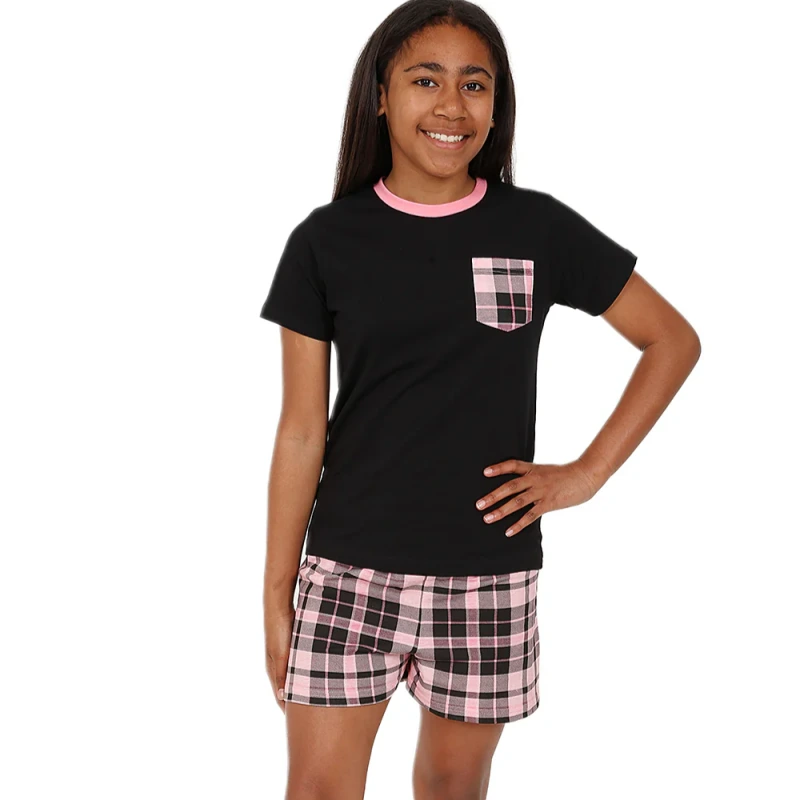 girls plaid pajama shorts