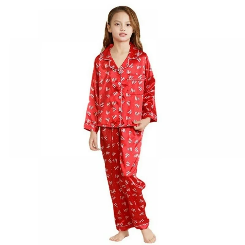girls silk christmas pajamas