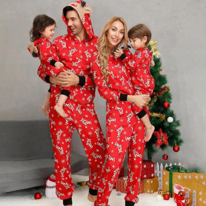 hooded christmas pajamas