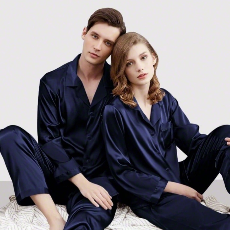 men and women silk pajamas