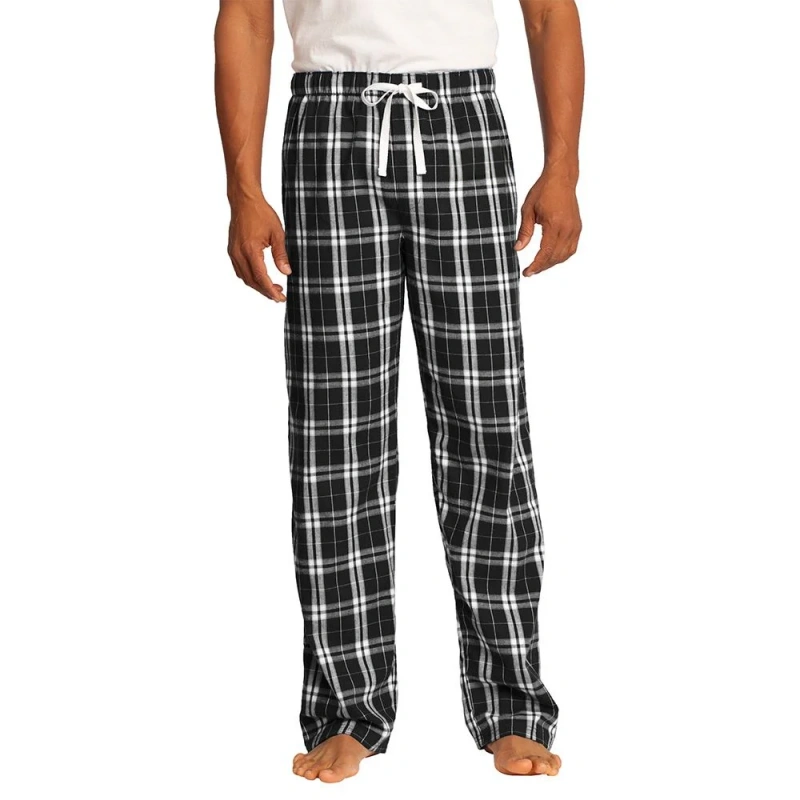 mens black and white plaid pajama pants
