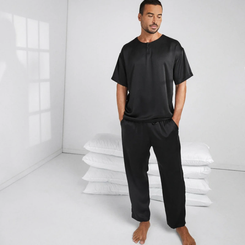 mens black pajama set