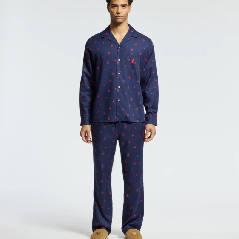 men's button up flannel pajamas