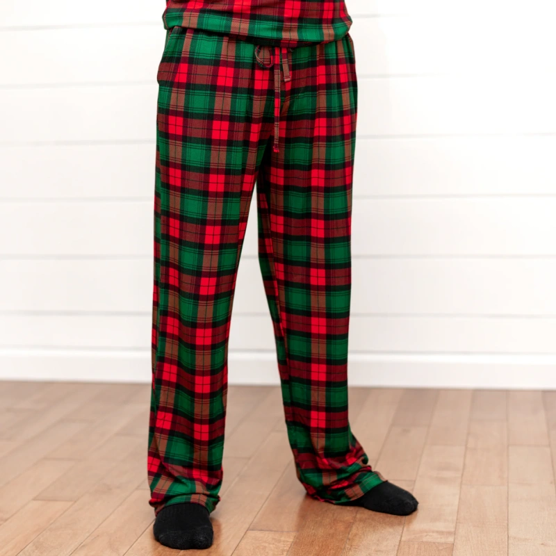 mens christmas plaid pajama pants