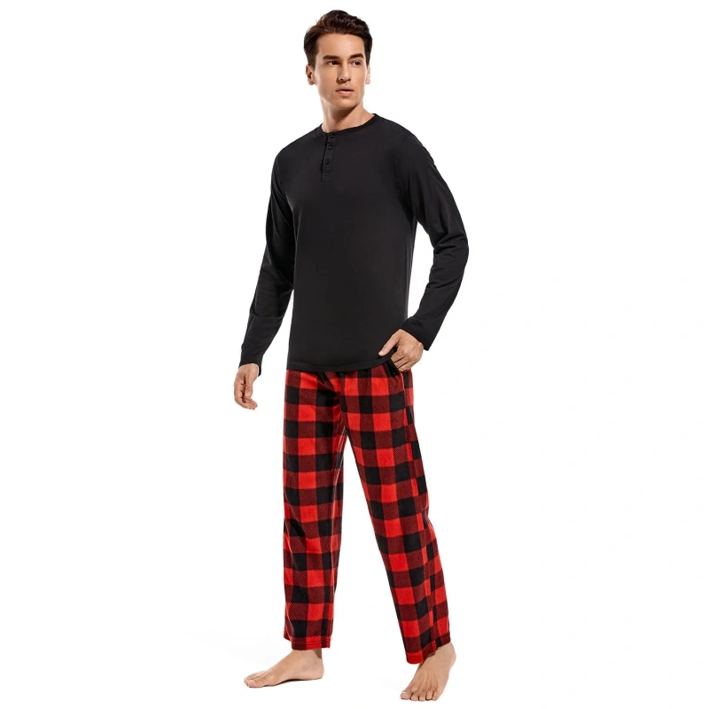mens fleece pajama set