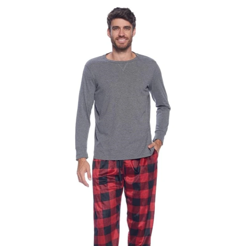 mens fleece pajama top