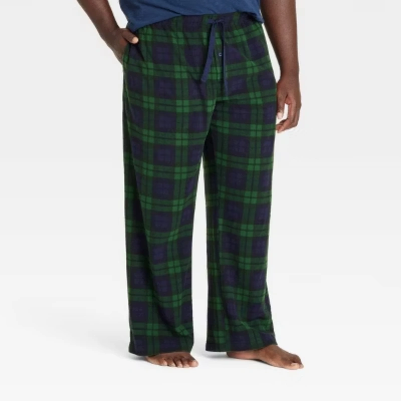 mens green plaid pajama pants