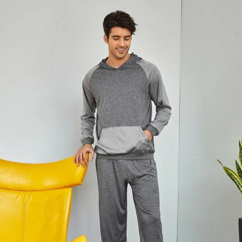 mens hooded pajama top