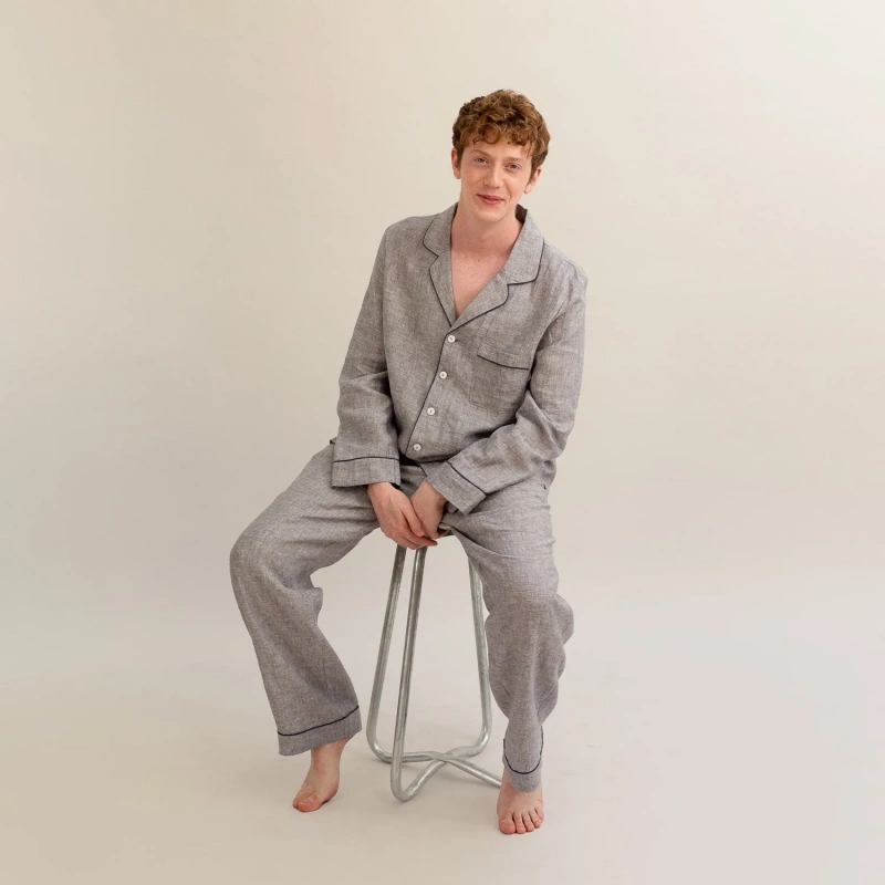 mens linen pajama set