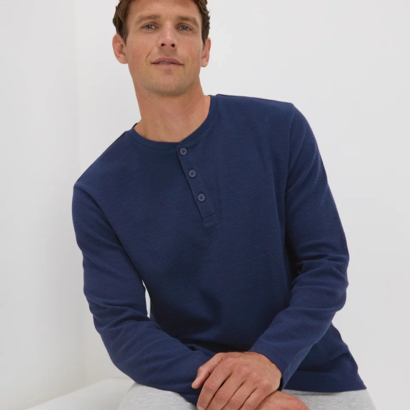 mens long sleeve pyjama top