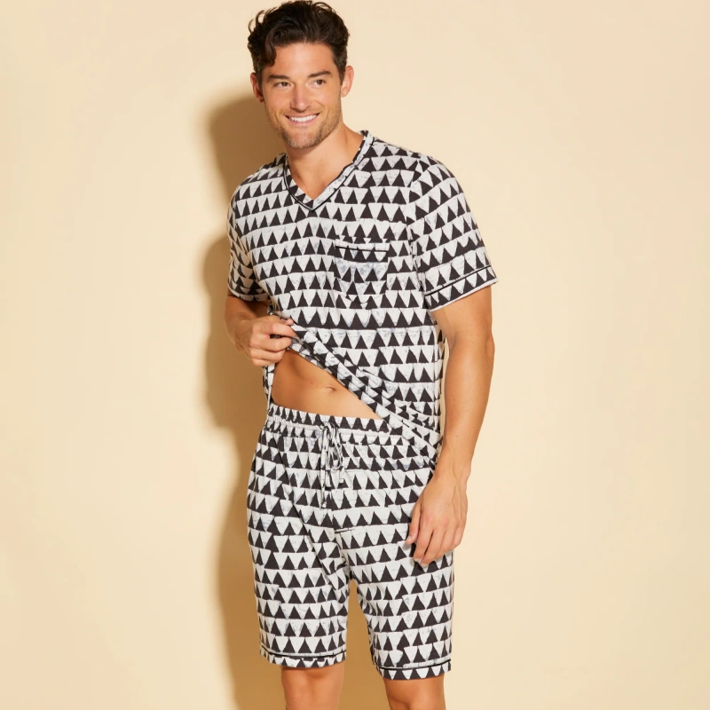 mens pajama shorts set