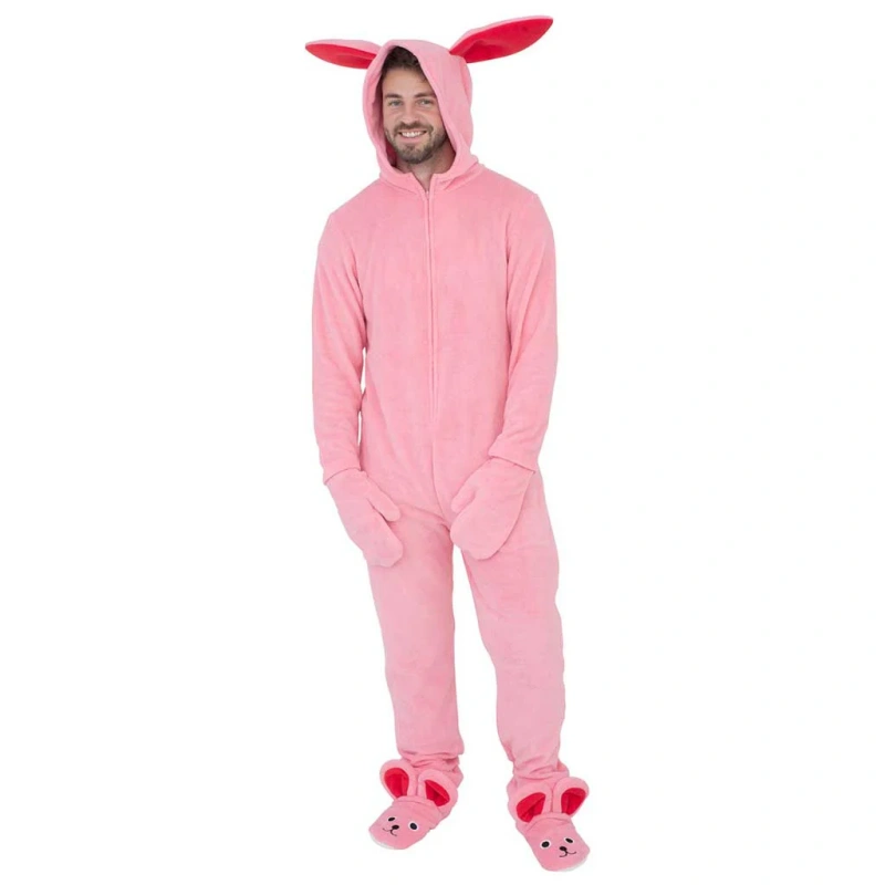 mens pink footed pajamas