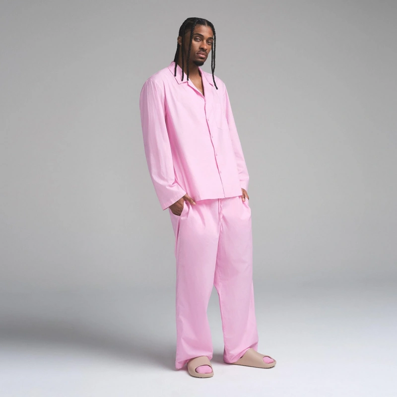 mens pink satin pajamas