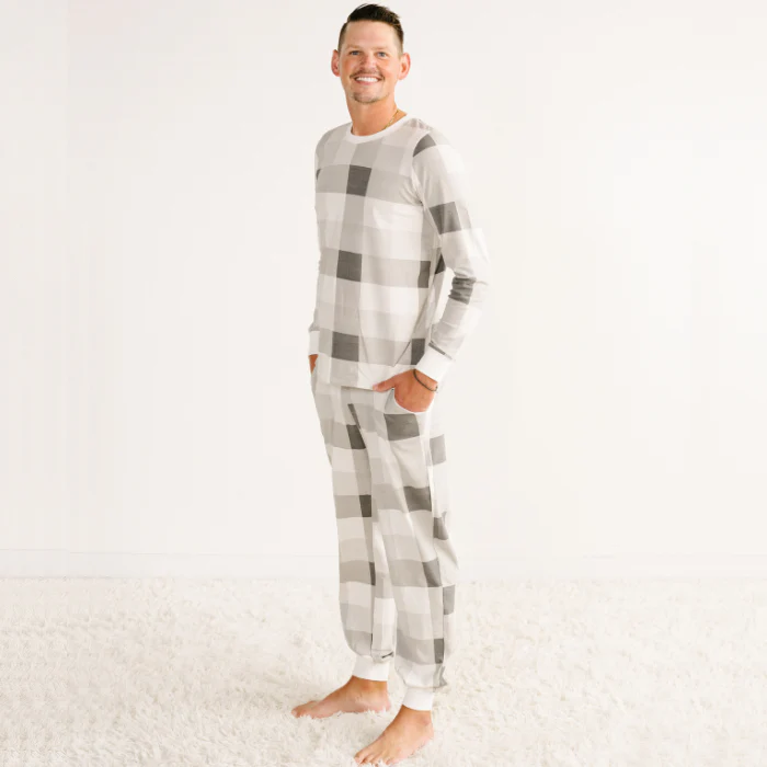 mens plaid jogger pajamas