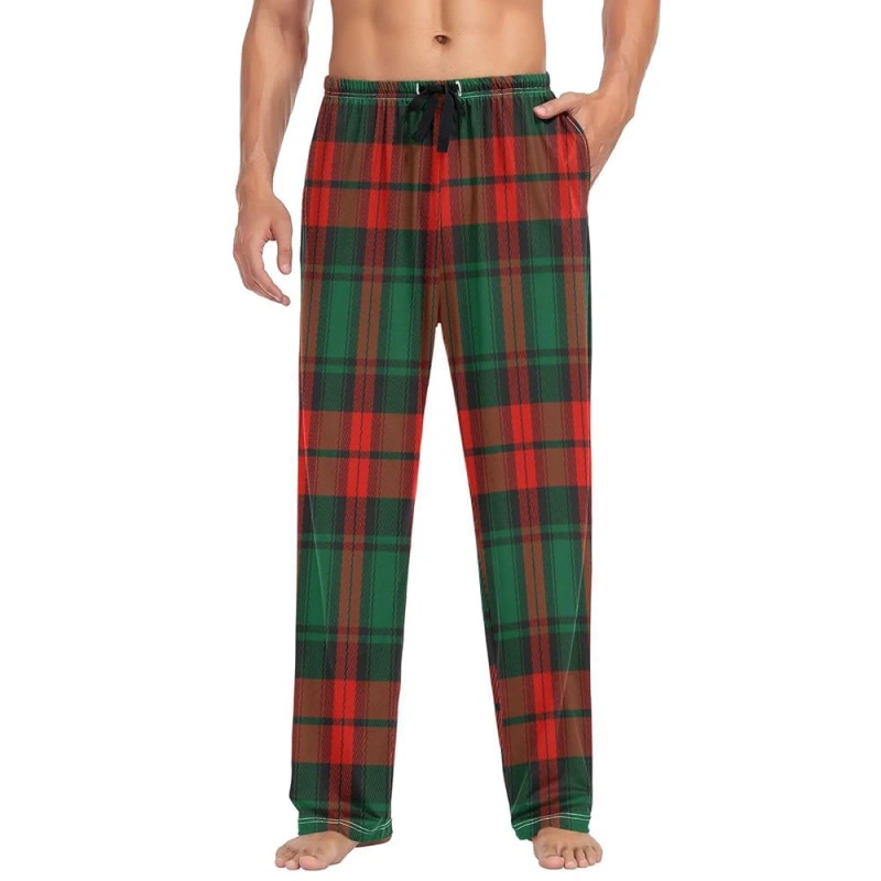 mens red and green plaid pajama pants