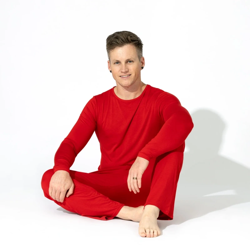 mens red bamboo pajamas