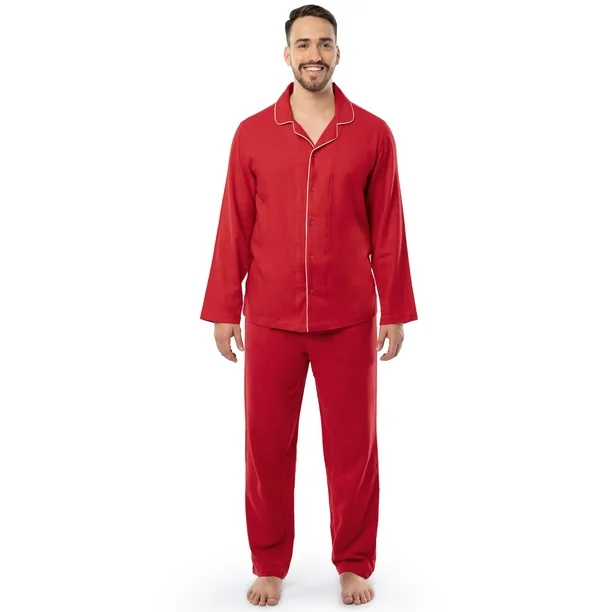 mens red flannel pajamas