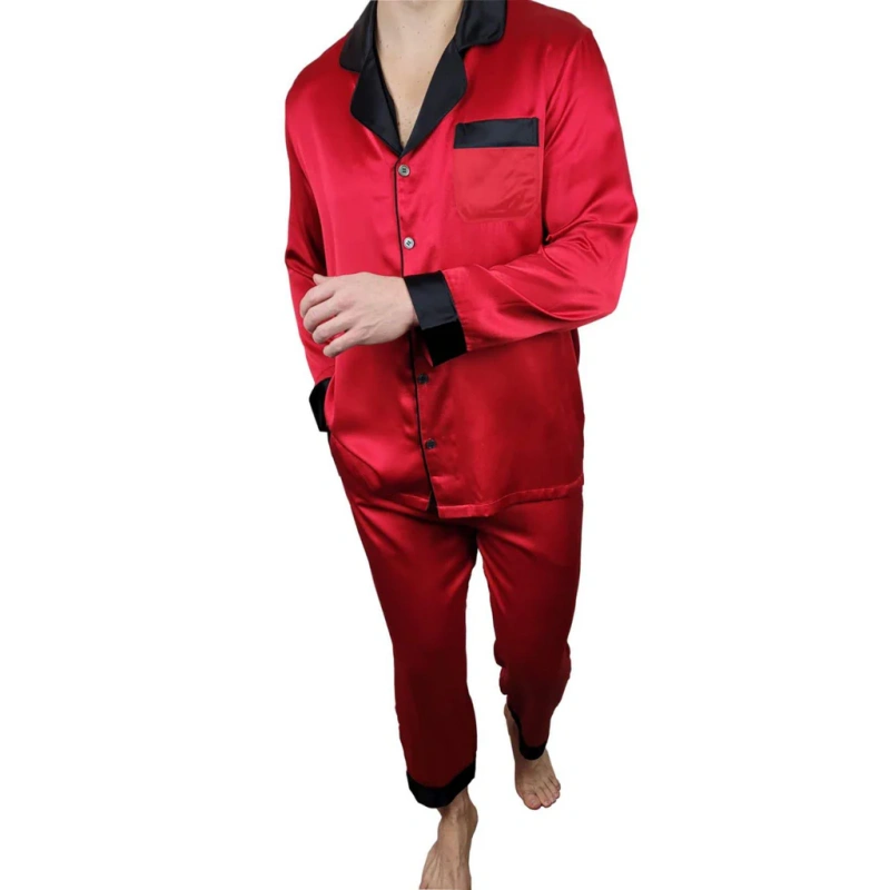 mens red pajama set