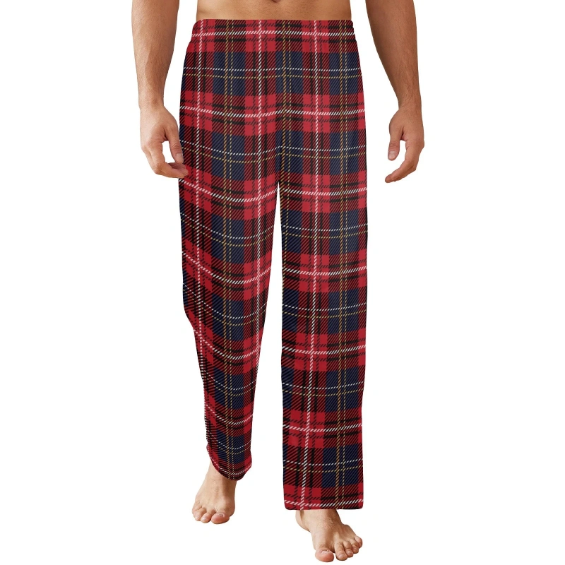 mens red plaid pajama pants