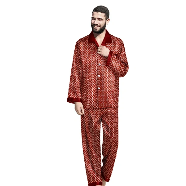 mens satin christmas pajamas