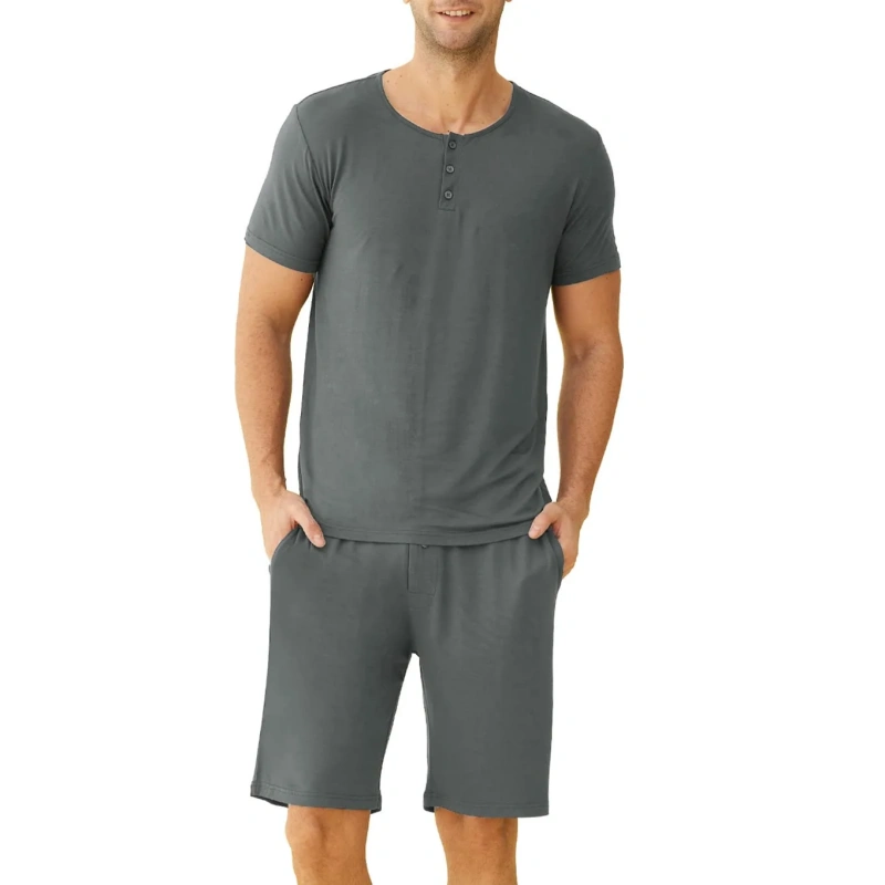 mens short sleeve pajama set
