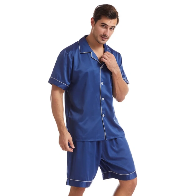 mens silk pajamas short set