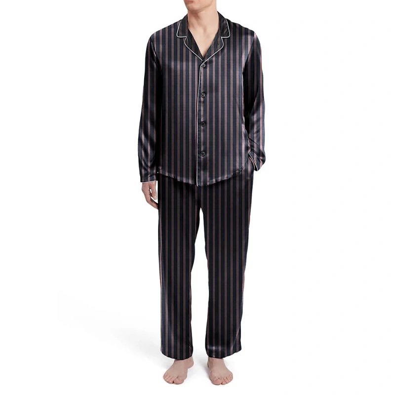 mens silk striped pajamas