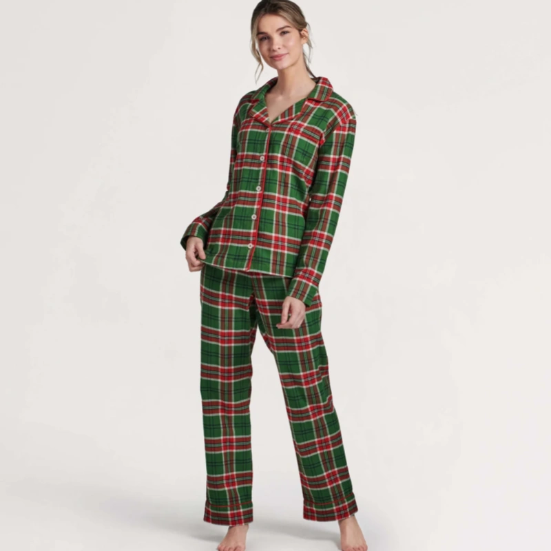 plaid flannel pajamas for women