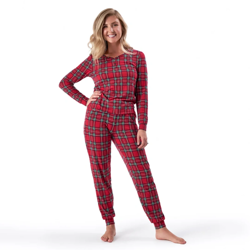 plaid pajama set womens