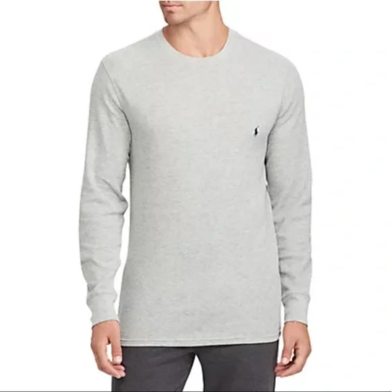 polo men's waffle knit thermal pajama shirt