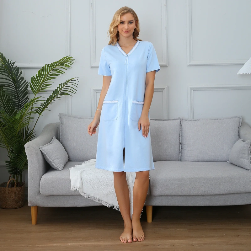 short sleeve sweatshirt robe for women