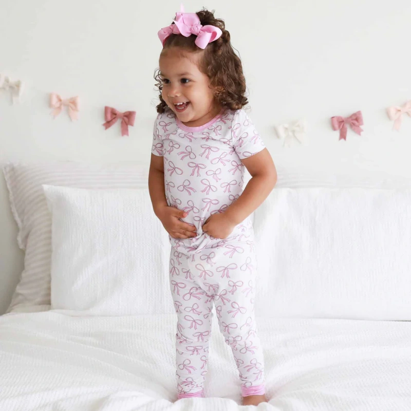toddler girl bow pajamas
